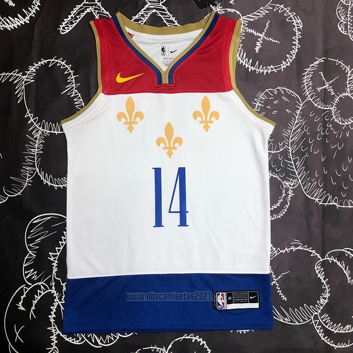Camiseta New Orleans Pelicans Brandon Ingram #14 Ciudad 2020-21 Blanco